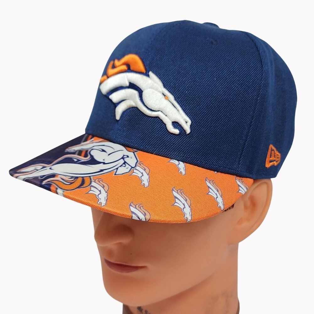 Denver Broncos New Era 9Fifty Snapback Hat Vintage NFL Collection Navy & Orange